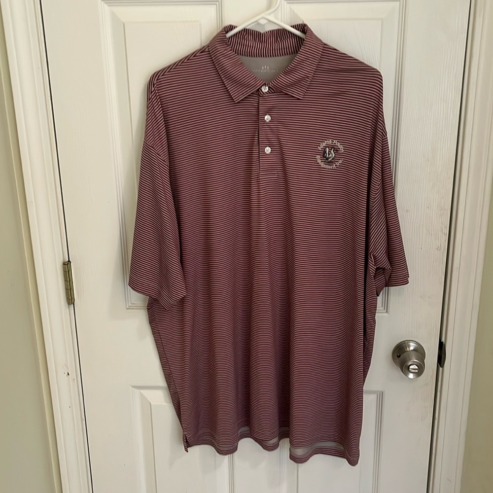 Men’s 2X Vansport Burgundy Striped Golf Polo
